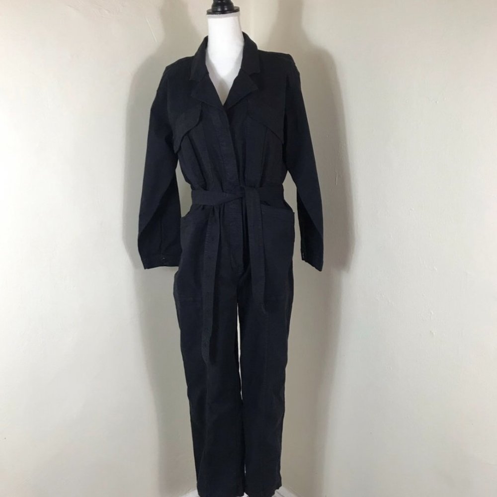 Alex Mill: Expedition Jumpsuit in Washed Twill (Black, 2XL)